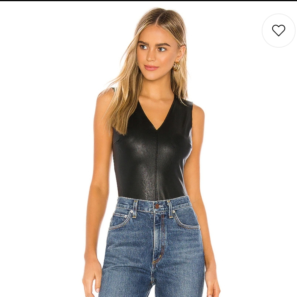 NWT Commando Faux Leather V-neck Bodysuit.